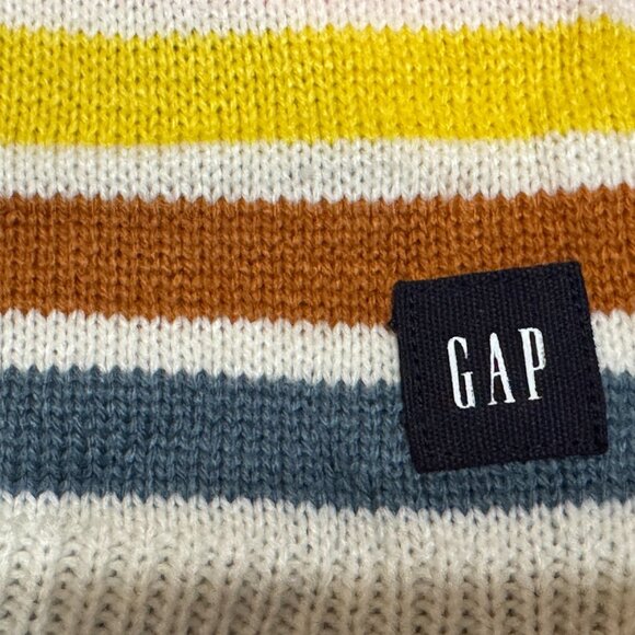 GAP Crazy Stripe Hoodie Knit Dog Sweater, Bright Multi-Color Stripes, XS/S - Picture 9 of 14